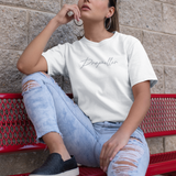 White Cursive T-Shirt