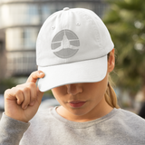 White Icon Curved Cap